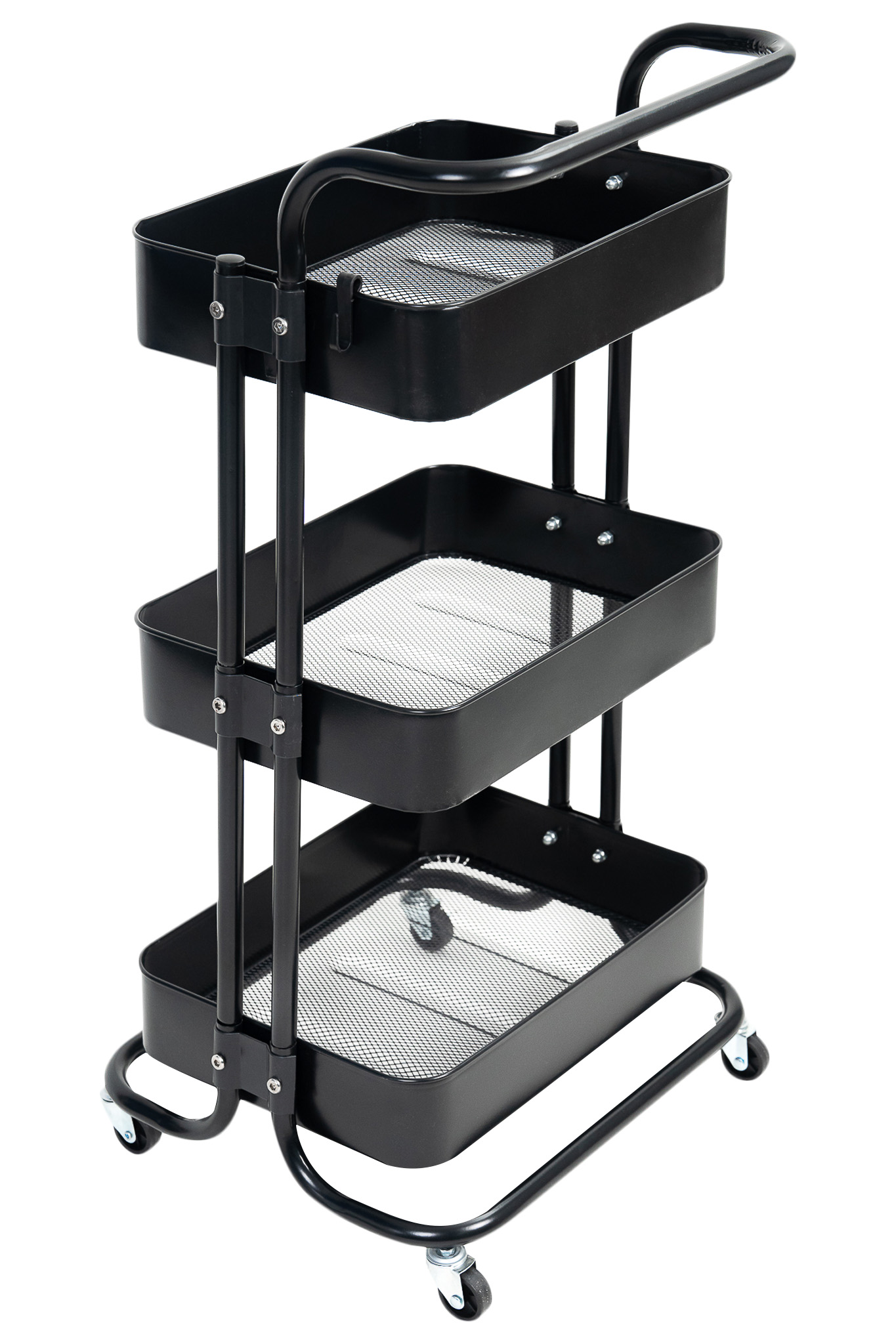 Kệ Xếp 3 Tầng Kim Loại Có Bánh Xe ECOSF3 Đen 2