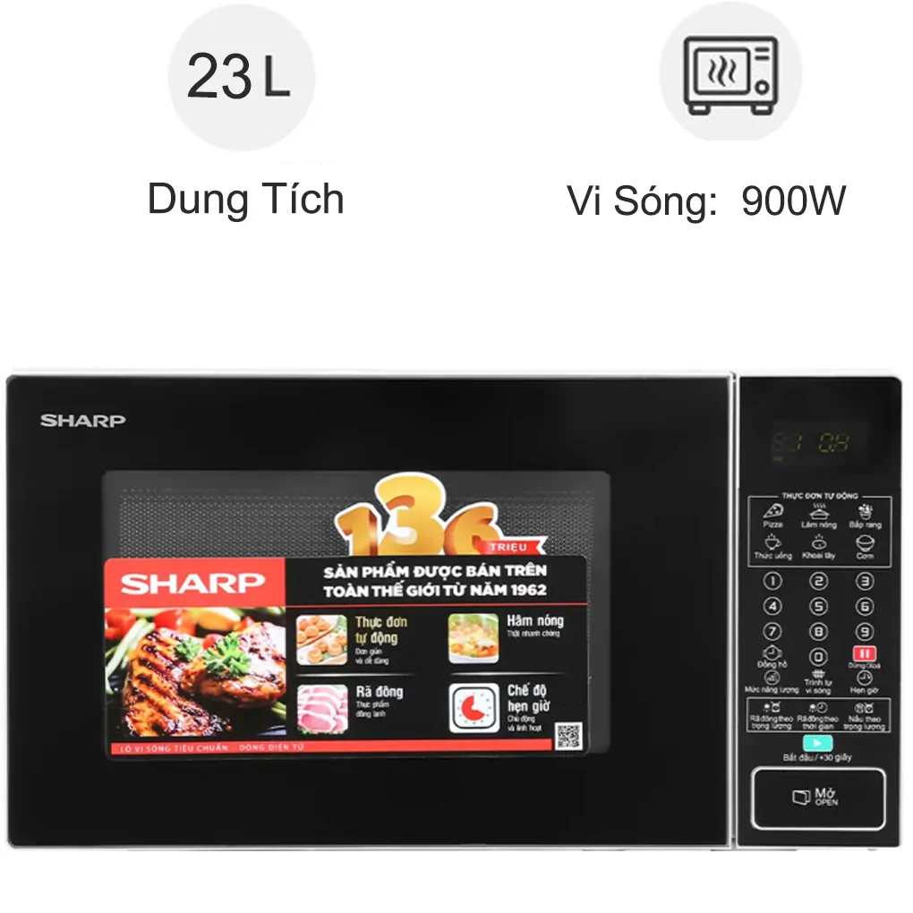 Lò vi sóng Sharp R-370VN-S 23 lít