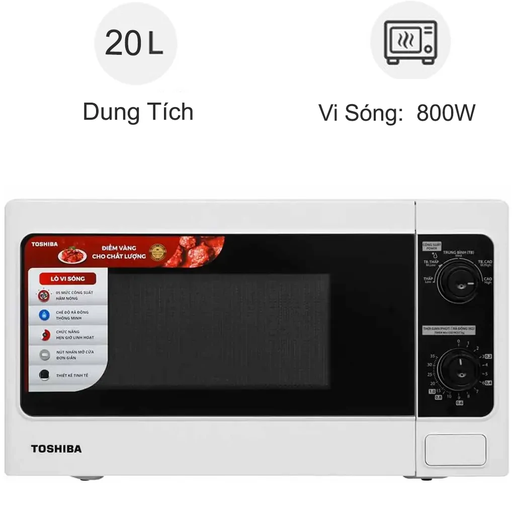 Lò vi sóng Toshiba ER-SM20(W1)VN 20 lít - Thái Lan (Sản phẩm trưng bày)
