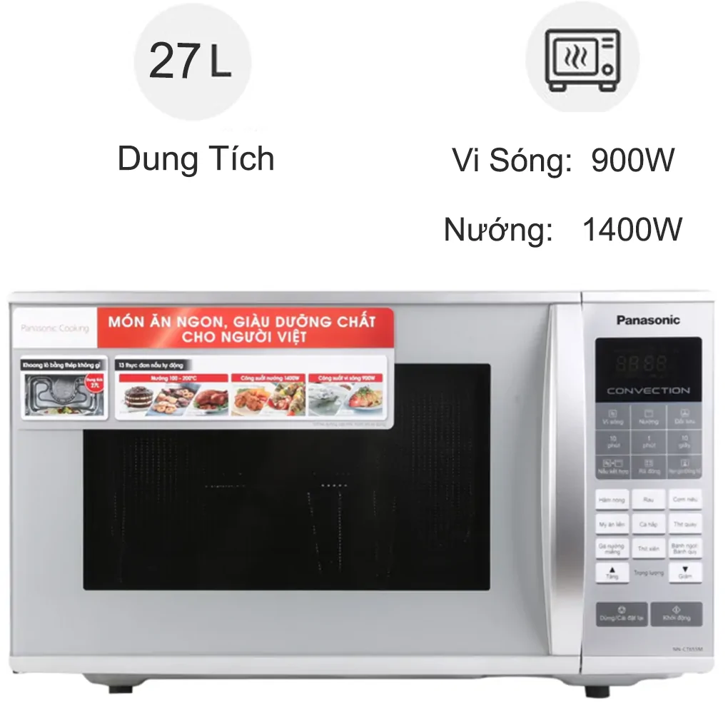 Lò vi sóng Panasonic NN-CT655MYUE 27 lít
