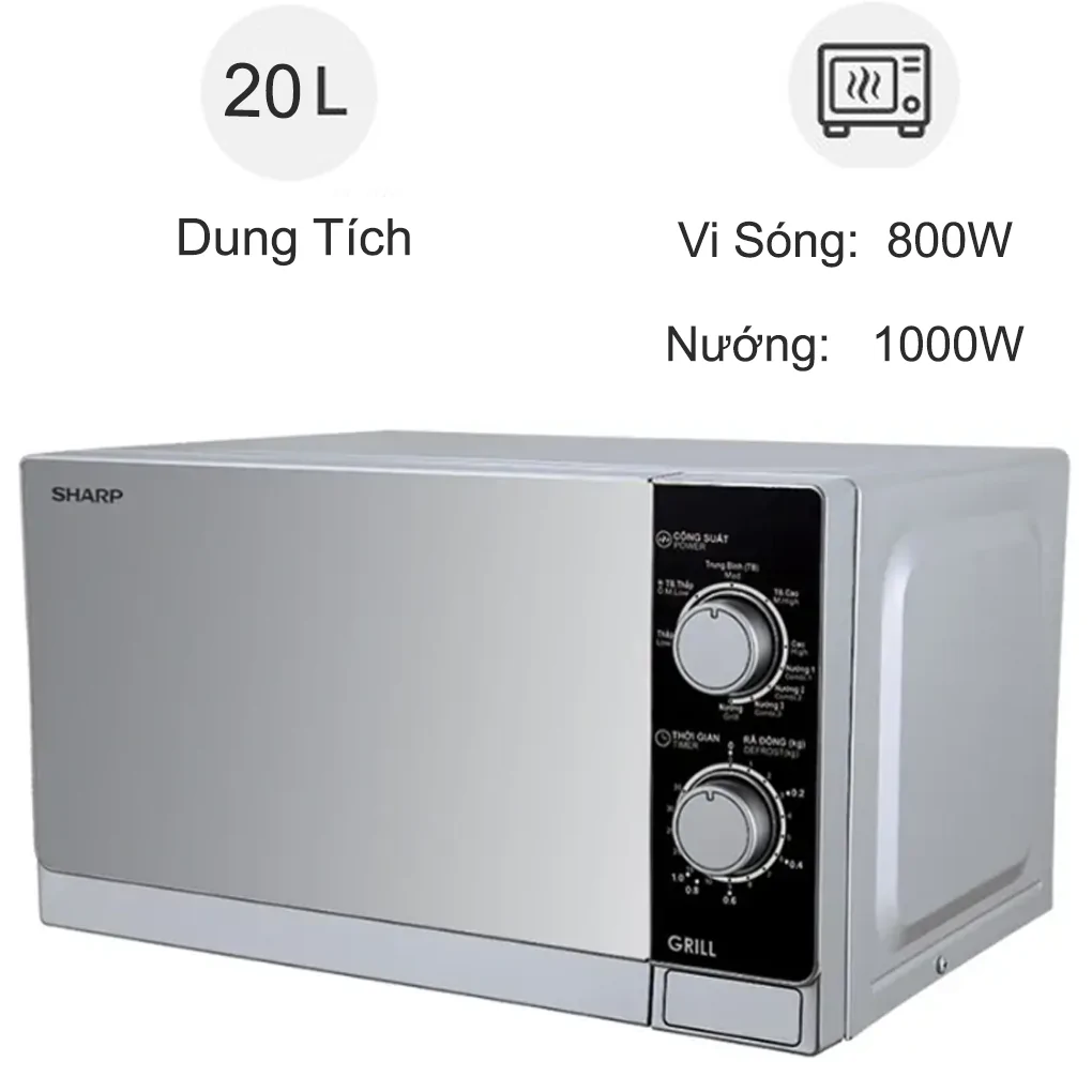 Lò vi sóng Sharp R-G223VN-SM 20 lít