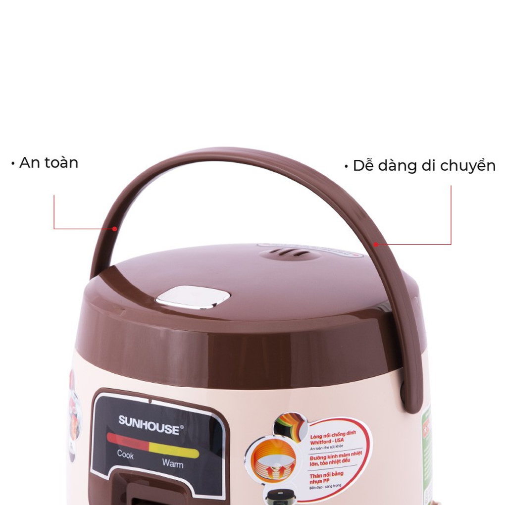 Nồi Cơm Điện Sunhouse SHD8208C 1 Lít 6