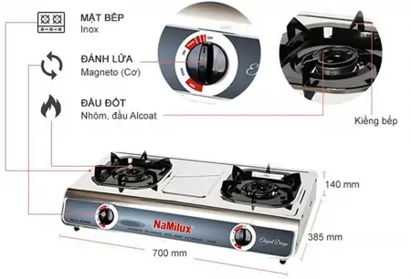 Bếp gas đôi Namilux NH-670ASM 2