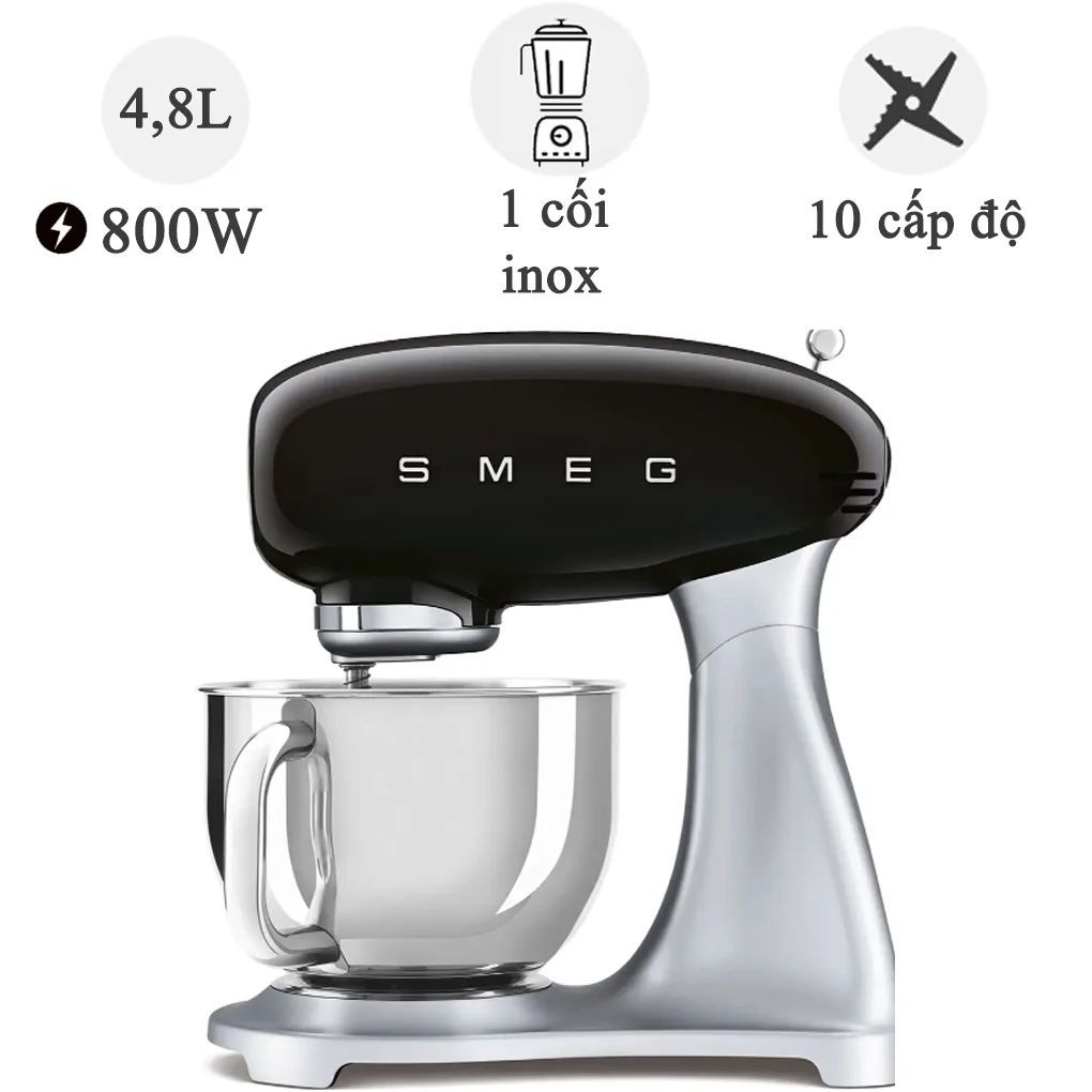 Máy trộn Smeg SMF02BLEU, màu đen 800W