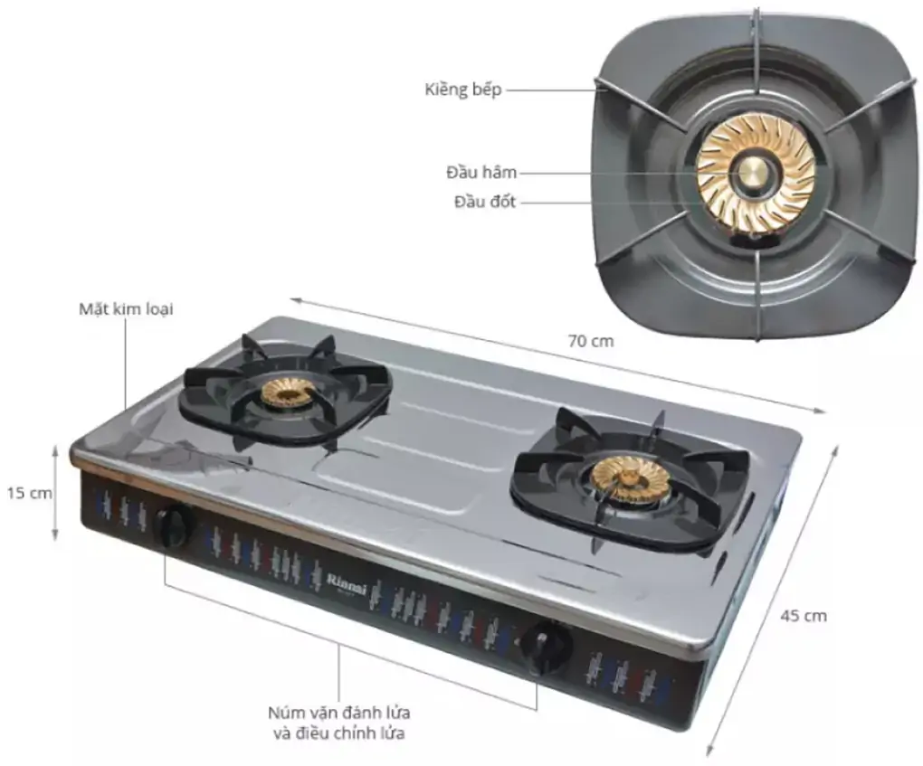 Bếp gas đôi Rinnai RV-377(S)N 4