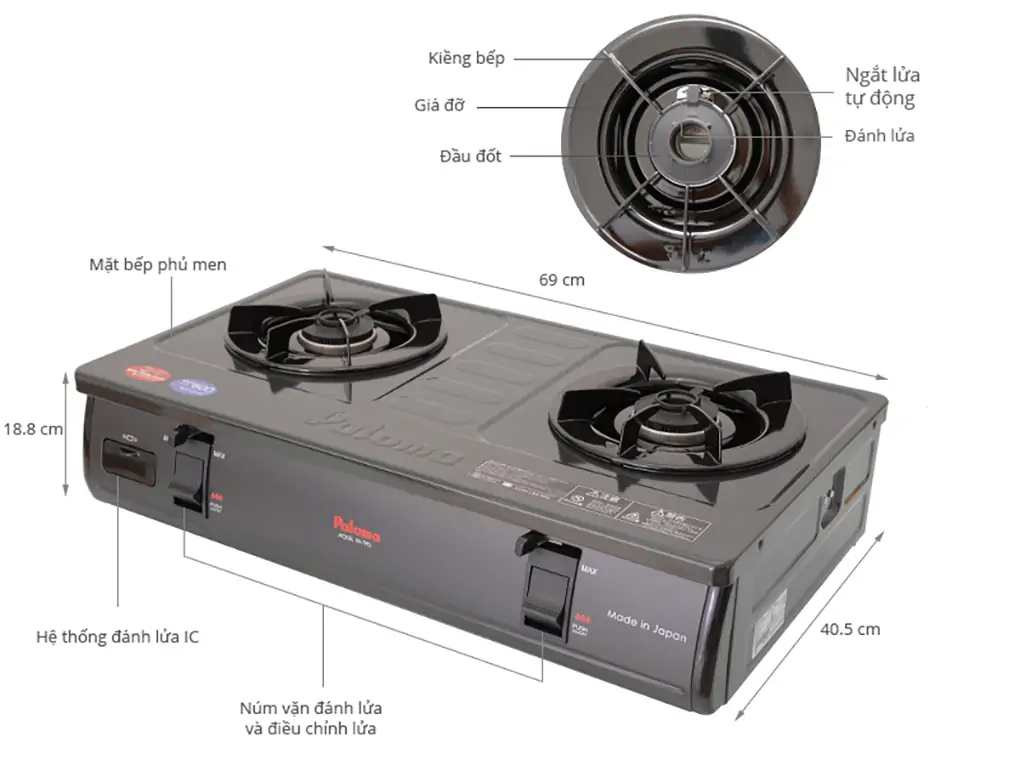 Bếp gas đôi Paloma PA-7PEJ 3