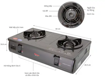 Bếp gas đôi Paloma PA-7PEJ 3