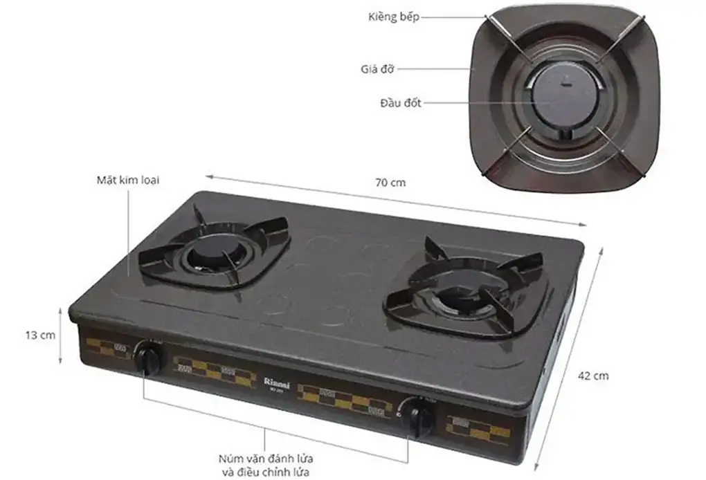 Bếp gas đôi Rinnai RV-270(G)N 3