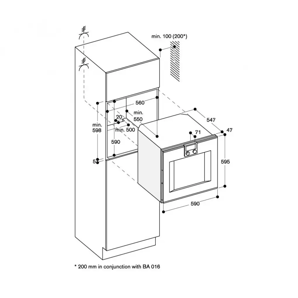Lò nướng âm tủ Hafele GAGGENAU 539.66.121 76 lít
