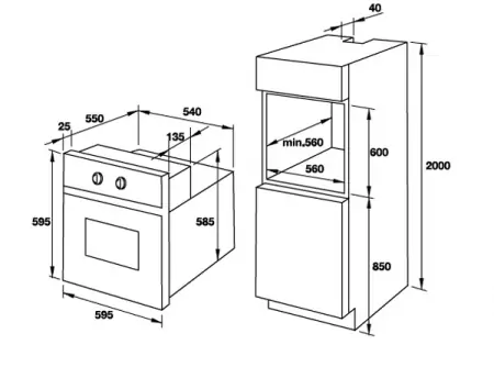 Lò nướng âm tủ Hafele 535.02.721 65 lít 0