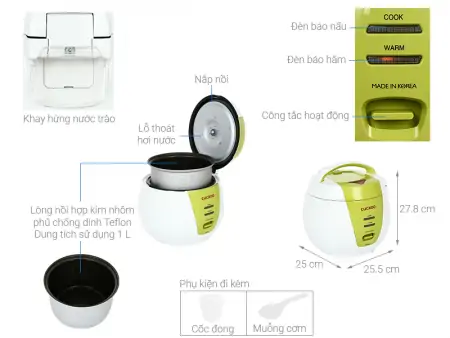 Nồi Cơm Điện Cuckoo CR-0661-G 1 lít 0