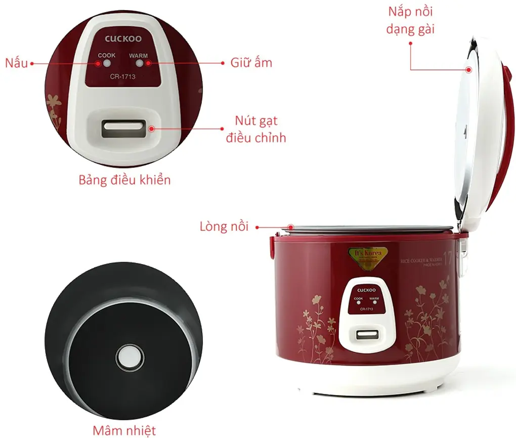 Nồi Cơm Điện Cuckoo CR-1713 3.0 Lít - Hàn Quốc 5