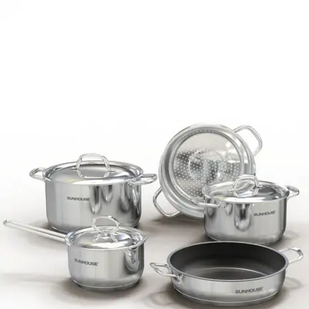 Bộ nồi chảo inox 5 đáy Sunhouse SHG995 2