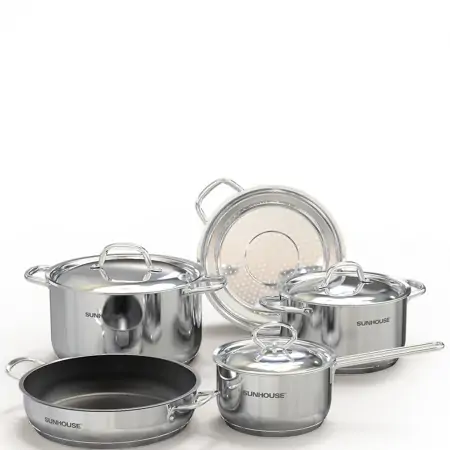 Bộ nồi chảo inox 5 đáy Sunhouse SHG995 3