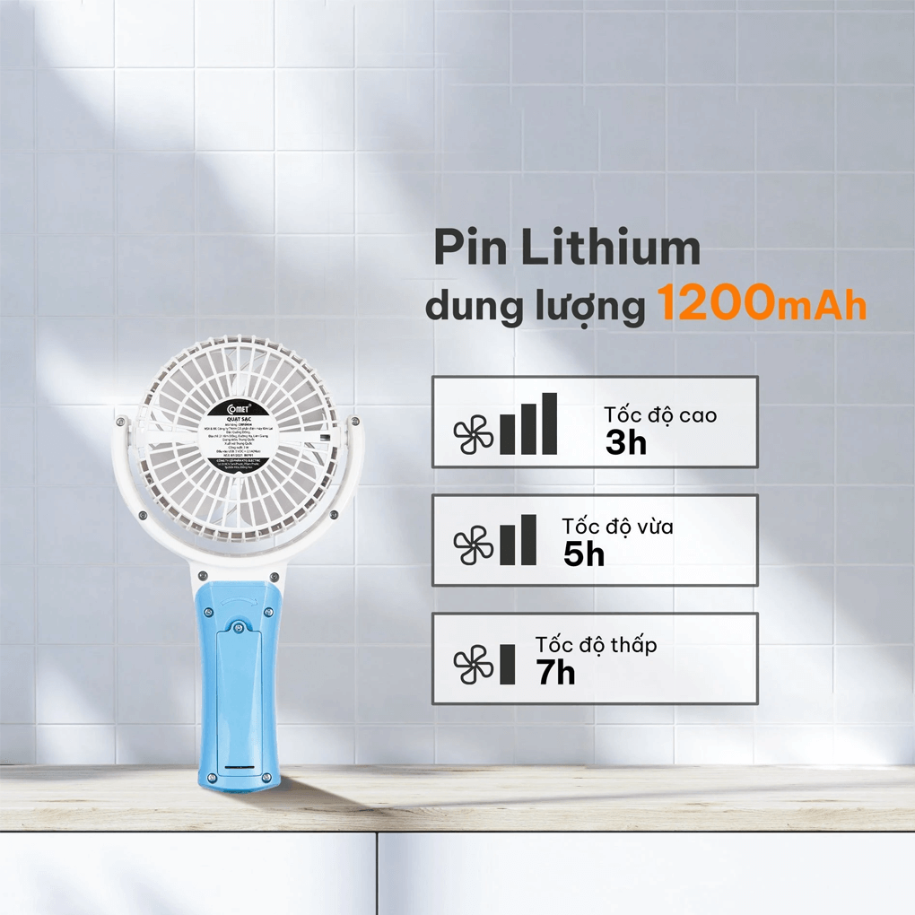 Quạt sạc Comet CRF0904 8