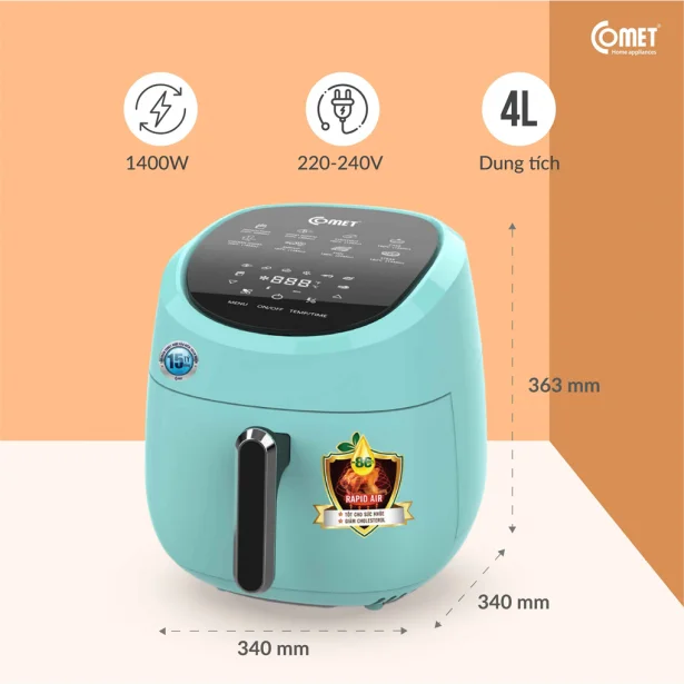 Nồi chiên không dầu điện tử Comet CM6838