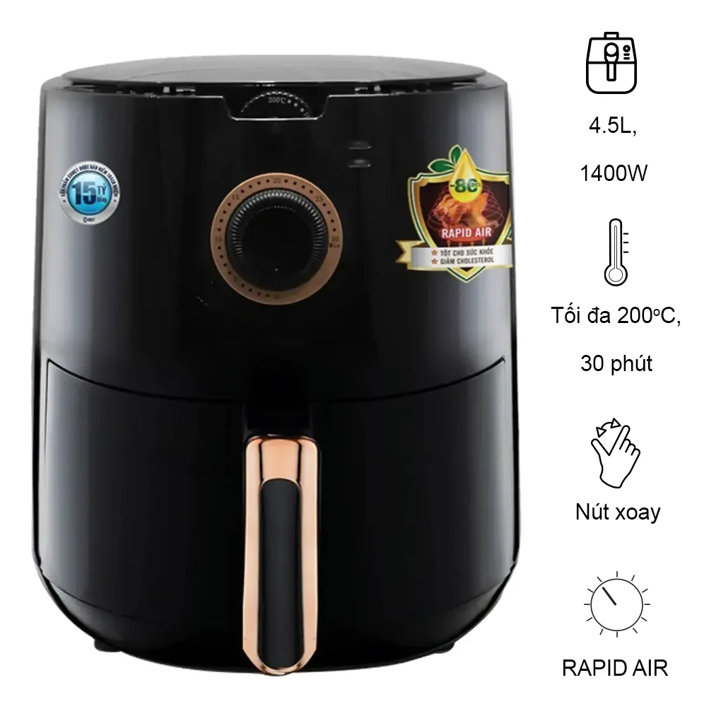 Nồi chiên không dầu Comet CM6836 4.5 lít