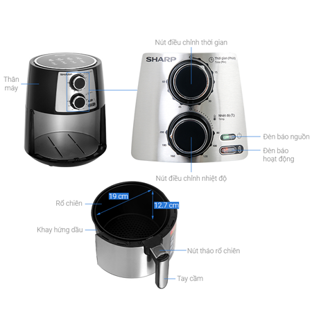 Nồi chiên không dầu Sharp KF-AF42MV-ST 0