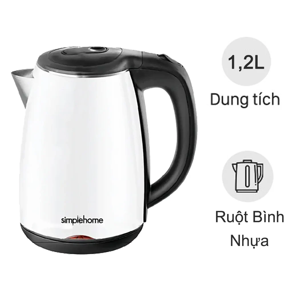 Bình đun siêu tốc 1.2 lít SimpleHome D1012 White