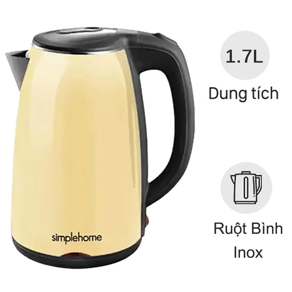 Bình đun siêu tốc 1.7 lít SimpleHome D1017K Golden