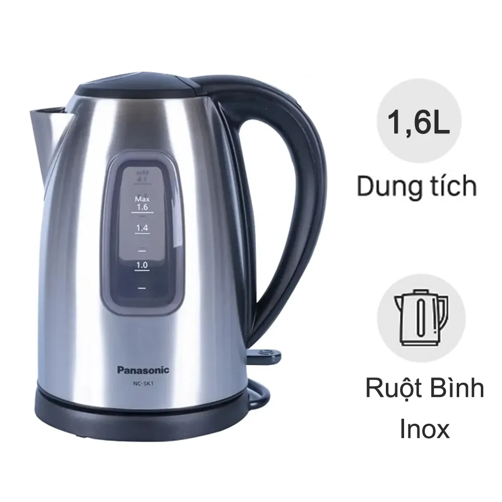 Bình đun siêu tốc 1.6 lít Panasonic NC-SK1BRA (Sản phẩm trưng bày)