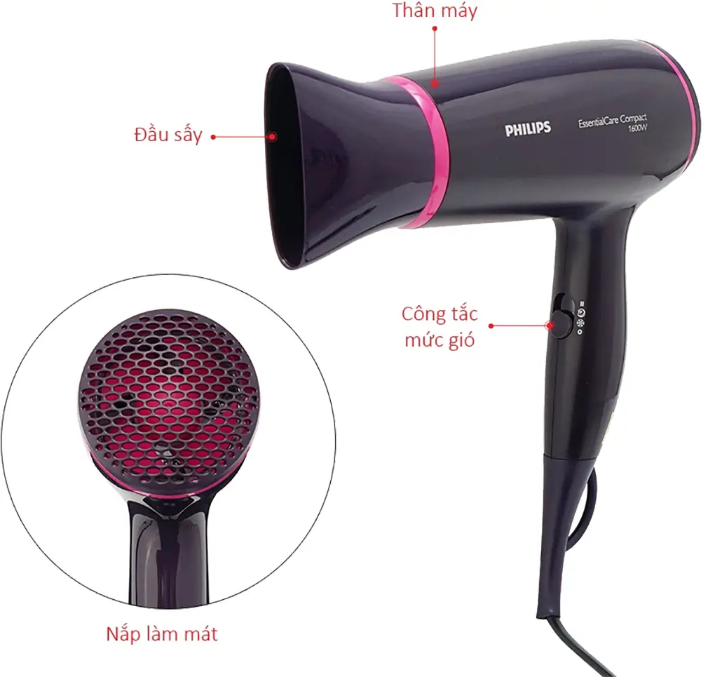 Máy sấy tóc Philips BHD002/00 1600W 3