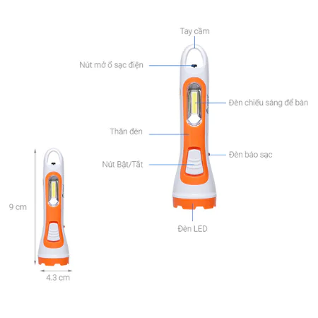 Đèn pin sạc Comet Led CRT453 5