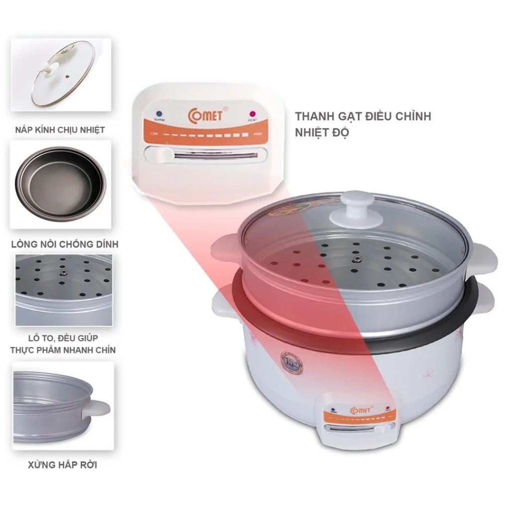 Lẩu điện Comet CM7732 1300W 8