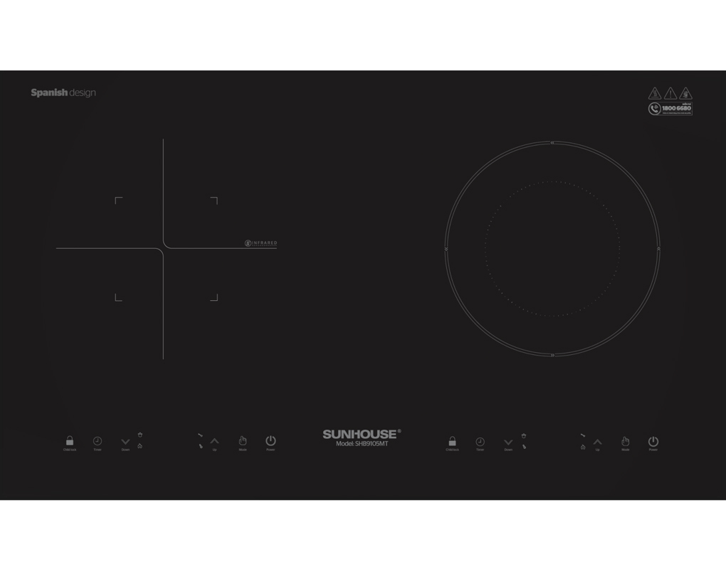 Bếp từ - hồng ngoại đôi SHB9105MT 3600W