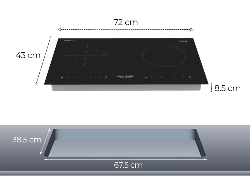 Bếp từ - hồng ngoại đôi Sunhouse SHB9105MT 3600W 0