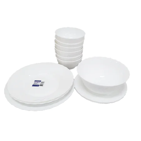 Bộ Bàn Ăn Thủy Tinh Trianon Trắng 12 món