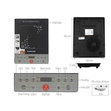 Bếp từ đơn Sunhouse SHD6152 2000W 3