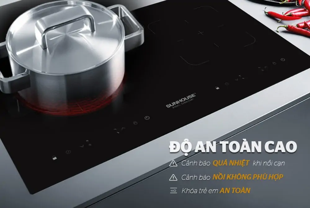 Bếp từ - hồng ngoại đôi Sunhouse SHB9104MT 4000W (Sản phẩm trưng bày)