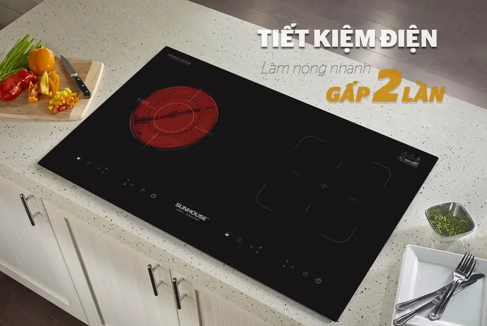 Bếp từ - hồng ngoại đôi Sunhouse SHB9104MT 4000W (Sản phẩm trưng bày)