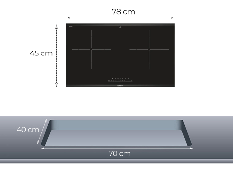 Bếp từ đôi Bosch PPI82560MS 3500W 5
