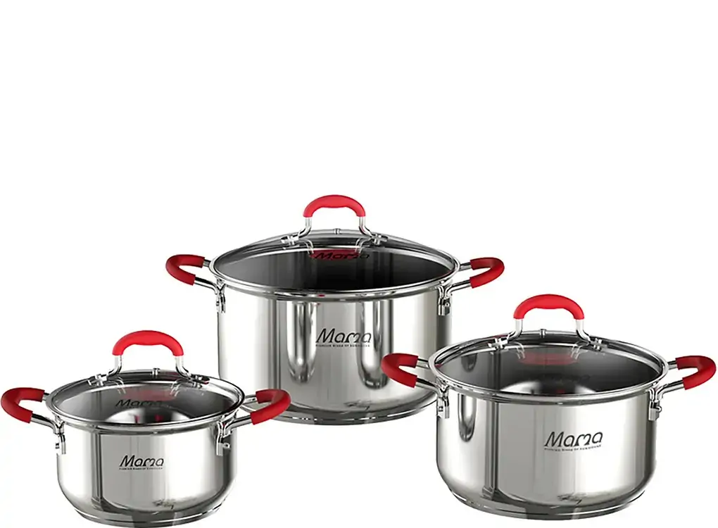 Bộ nồi inox 5 đáy Sunhouse Mama SHG2503MSD 16- 20- 24 cm