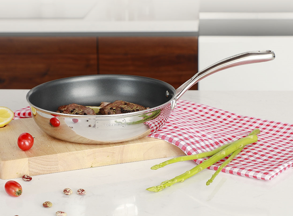 Bộ Nồi Inox 304 Cao Cấp 3 Lớp Liền Đáy Tri-Max 4 Món Size 18-20-26 - Chảo 26cm 6