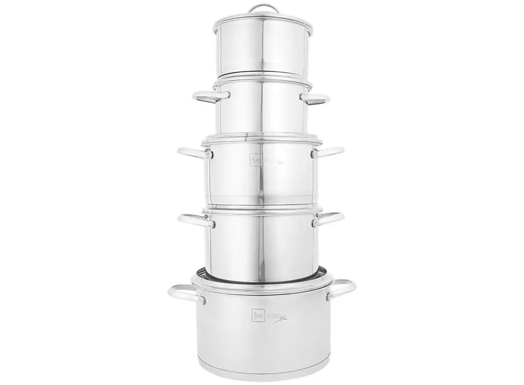 Bộ nồi inox 304 Fivestar Kiểu Silic FS10CG2-x2(16cm)-x2(20cm)-24cm 0