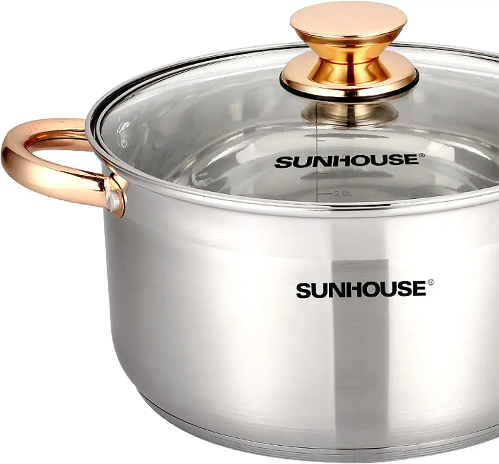 Bộ nồi inox 5 đáy Sunhouse SH781 16-20-24 cm 0