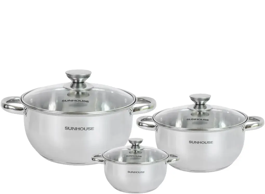 Bộ nồi inox 3 đáy Sunhouse SH334 16-20–24 cm