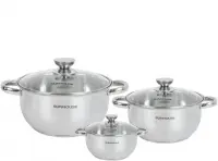Bộ nồi inox 3 đáy Sunhouse SH334 16-20–24 cm