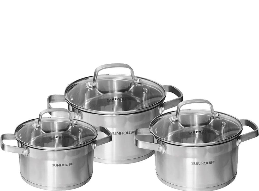 Bộ nồi inox 5 đáy Sunhouse SH780 16-20-24 cm