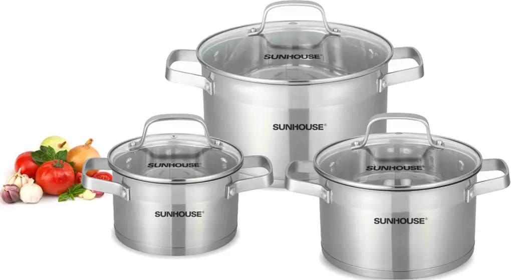 Bộ nồi inox 5 đáy Sunhouse SH780 16-20-24 cm 1