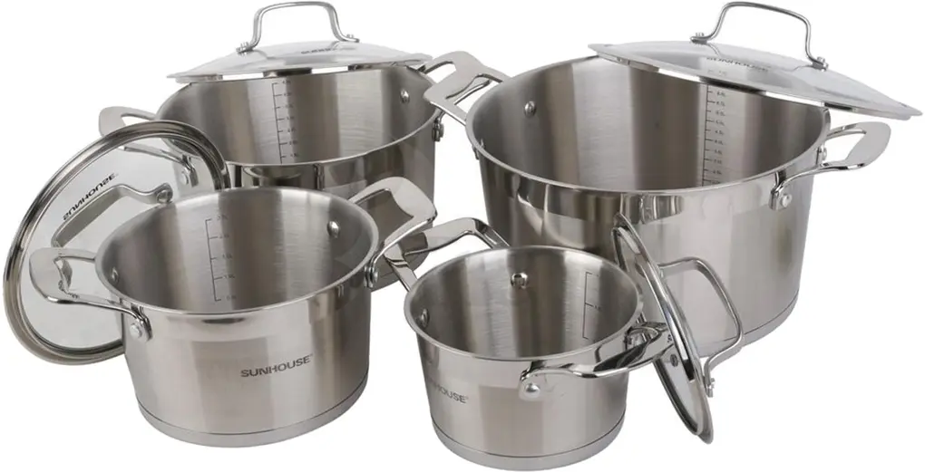 Bộ nồi inox 5 đáy Sunhouse SH783 16-20-24-28 cm 0
