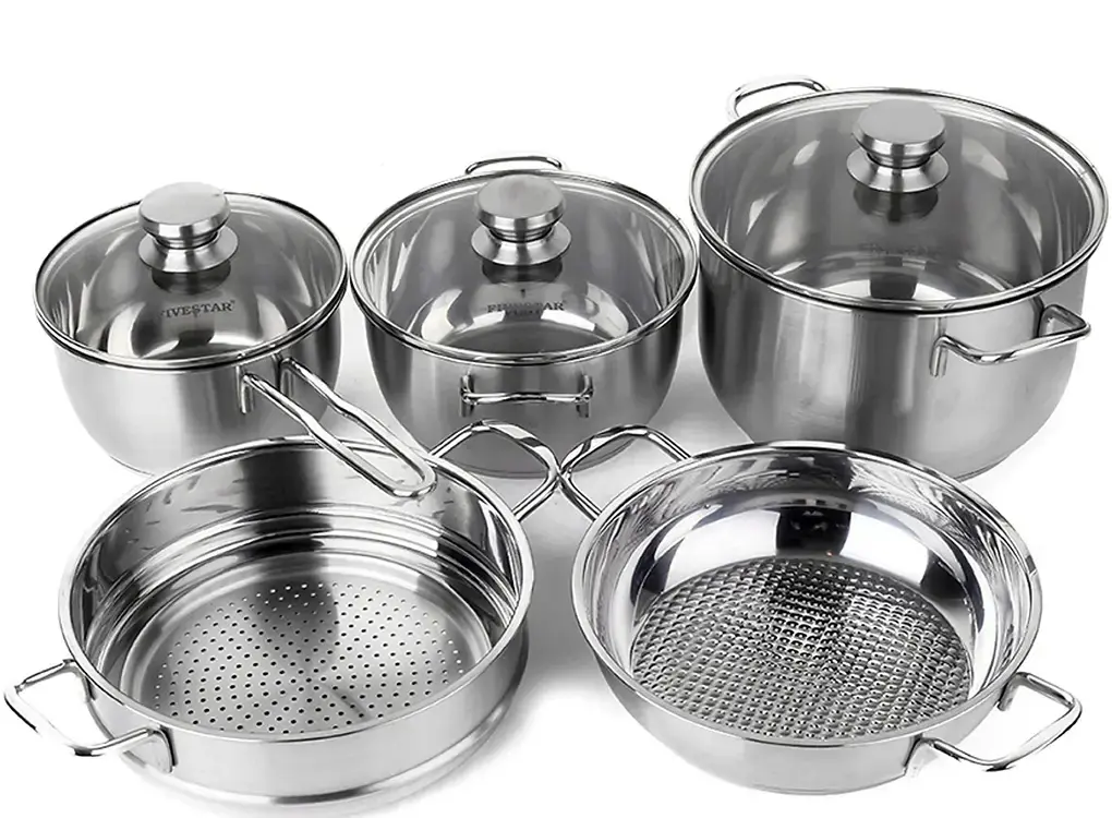 Bộ nồi 3 đáy nắp kính 5 món Fivestar FS08CG1 20-24-18-24-24 cm