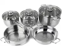 Bộ nồi 3 đáy nắp kính 5 món Fivestar FS08CG1 20-24-18-24-24 cm