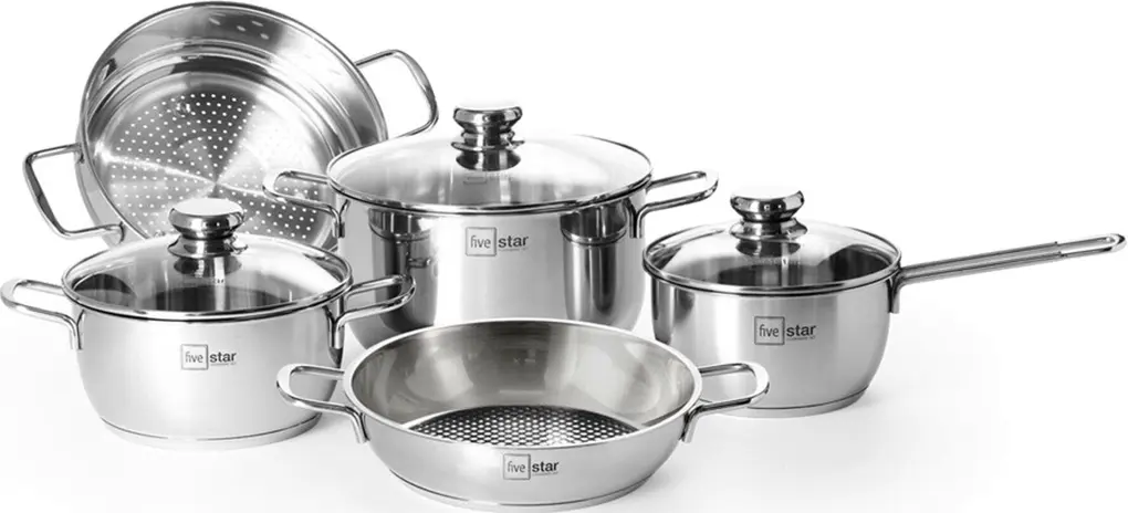 Bộ nồi 3 đáy nắp kính 5 món Fivestar FS08CG1 20-24-18-24-24 cm 0