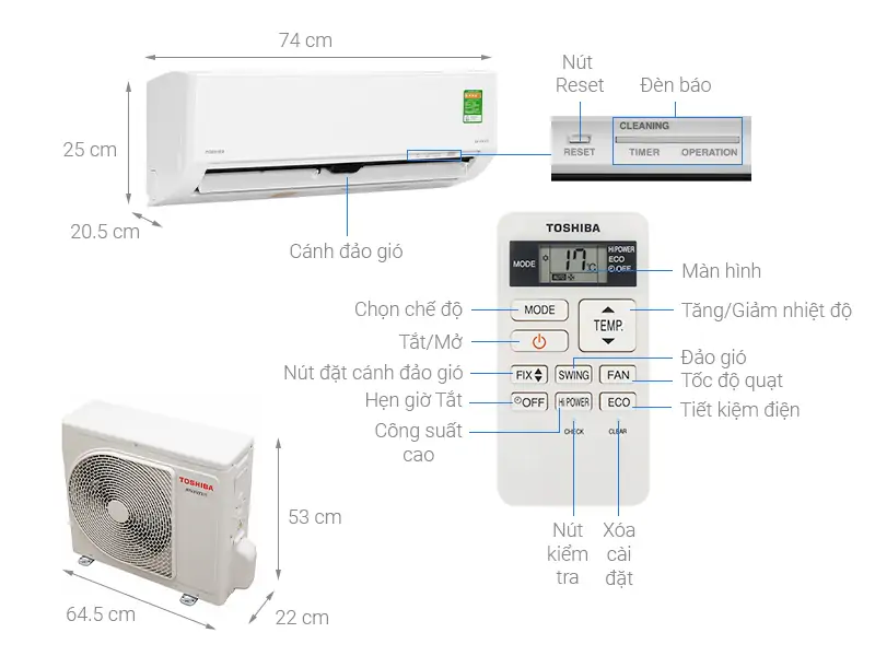Máy lạnh Toshiba Inverter 1 Hp RAS-H10L3KCVG-V 3
