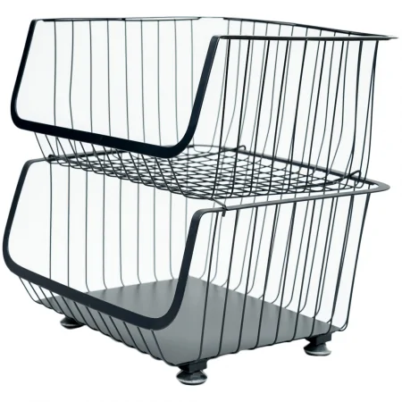 Bộ Rổ Kim Loại Có Bánh Xe 2 Tầng ECORS02A 1