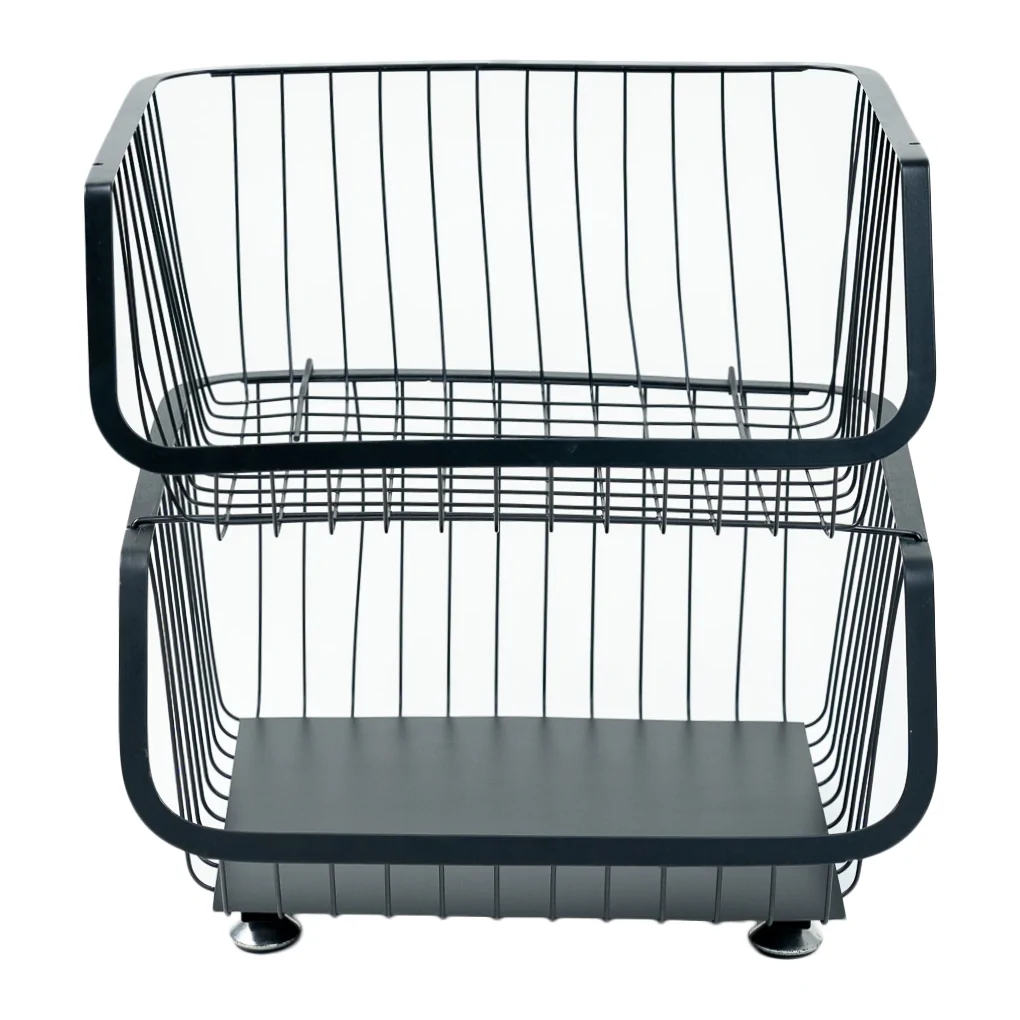 Bộ Rổ Kim Loại Có Bánh Xe 2 Tầng ECORS02A